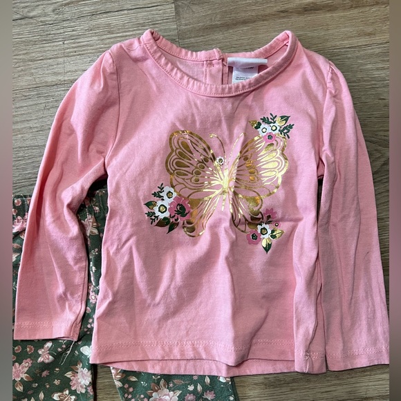 Little Lass, Vintage Floral Pink/Green 3 piece outfit set, size 2T - Picture 4 of 8